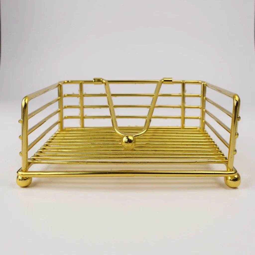Suporte para Guardanapos em Metal – Cor Dourado, 1 unidade - Alidolado