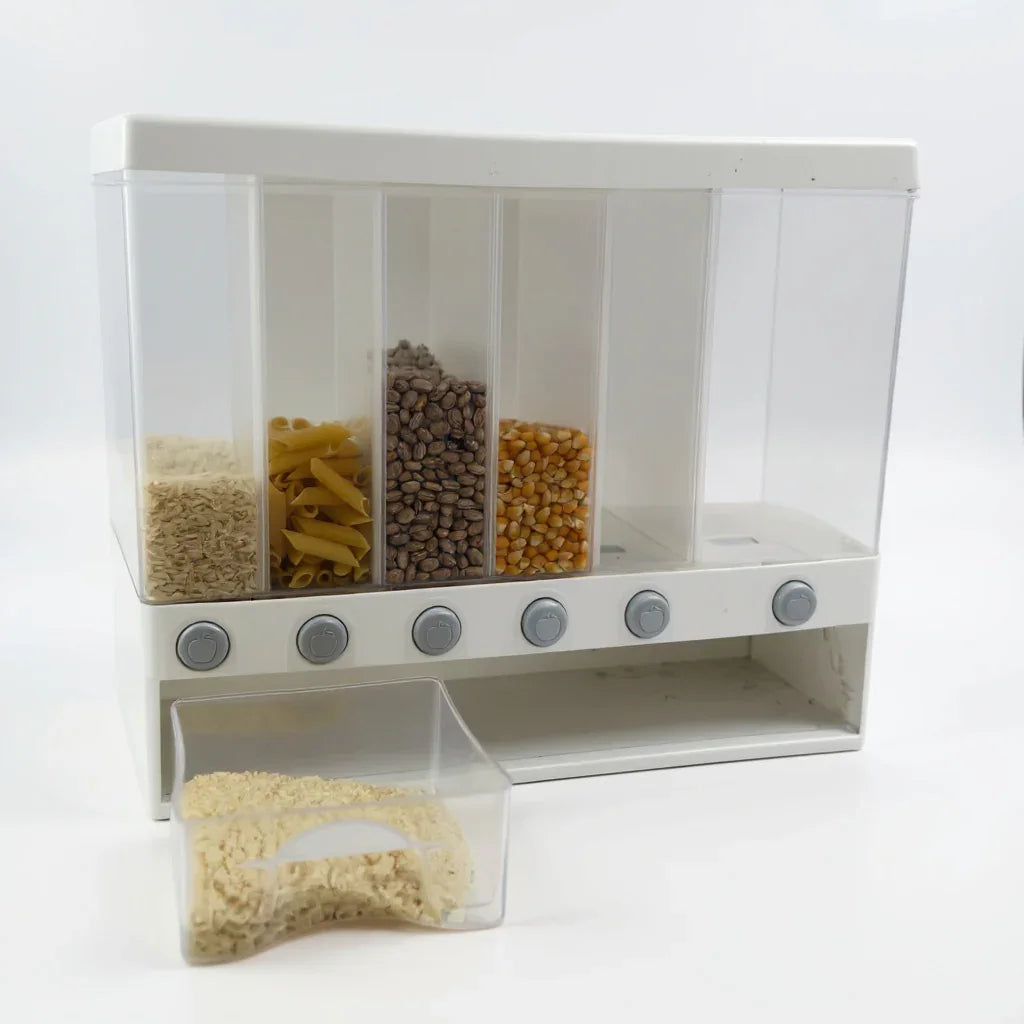 Dispenser Multifuncional para Grãos e Cereais com 6 Compartimentos