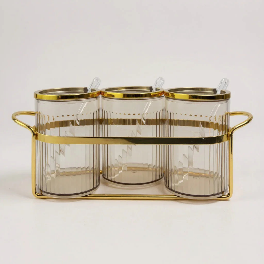 Organizador de Condimentos com Reflexo Dourado