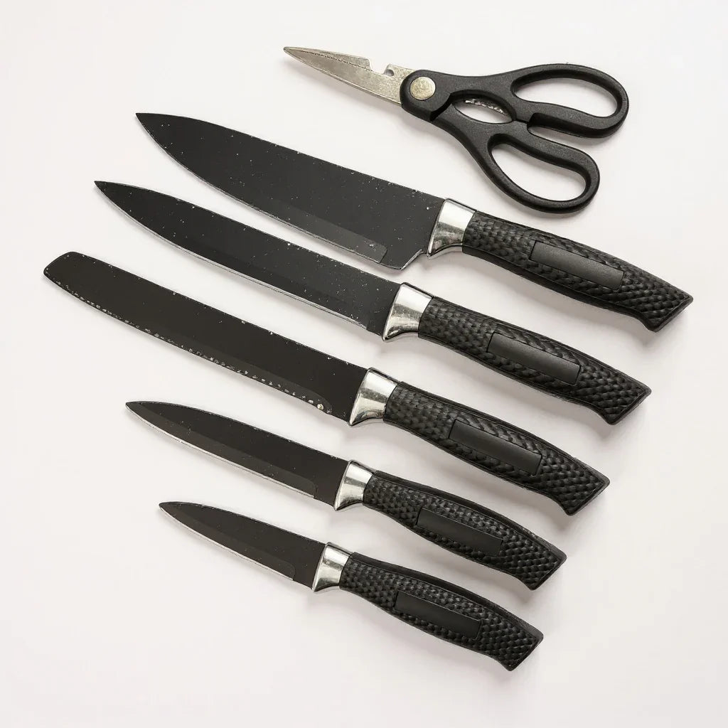 Kit de Facas com Tesoura 6 Peças