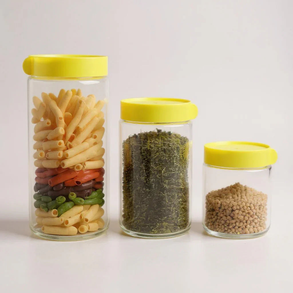 Conjunto de Potes Herméticos com Tampa Verde – 3 Peças