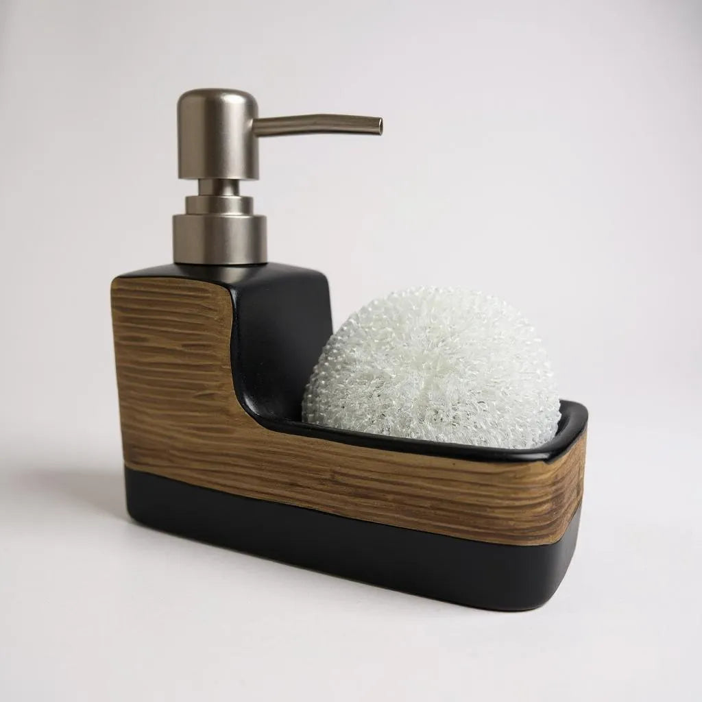 Dispenser de Sabonete Cerâmica Marrom Elegance Alidolado