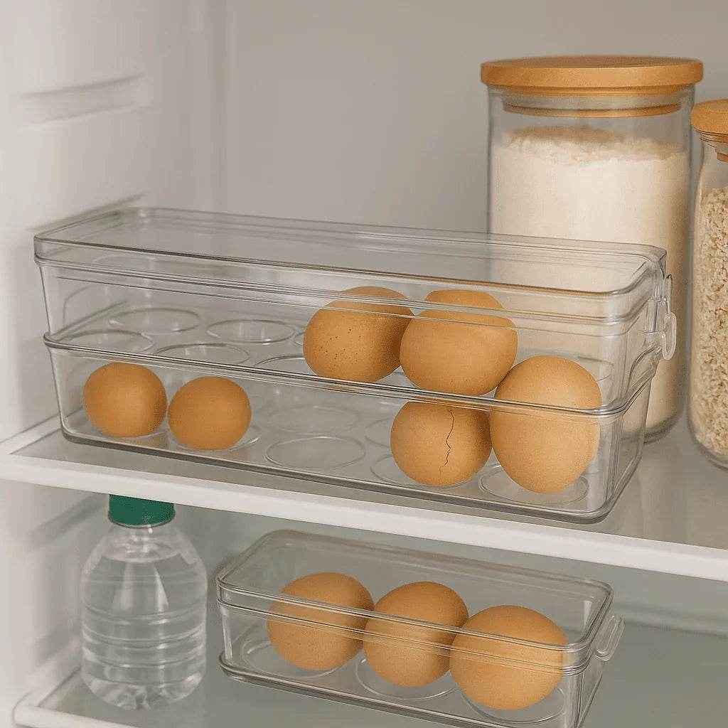 Organizador de Ovos para Geladeira com Tampa Alidolado