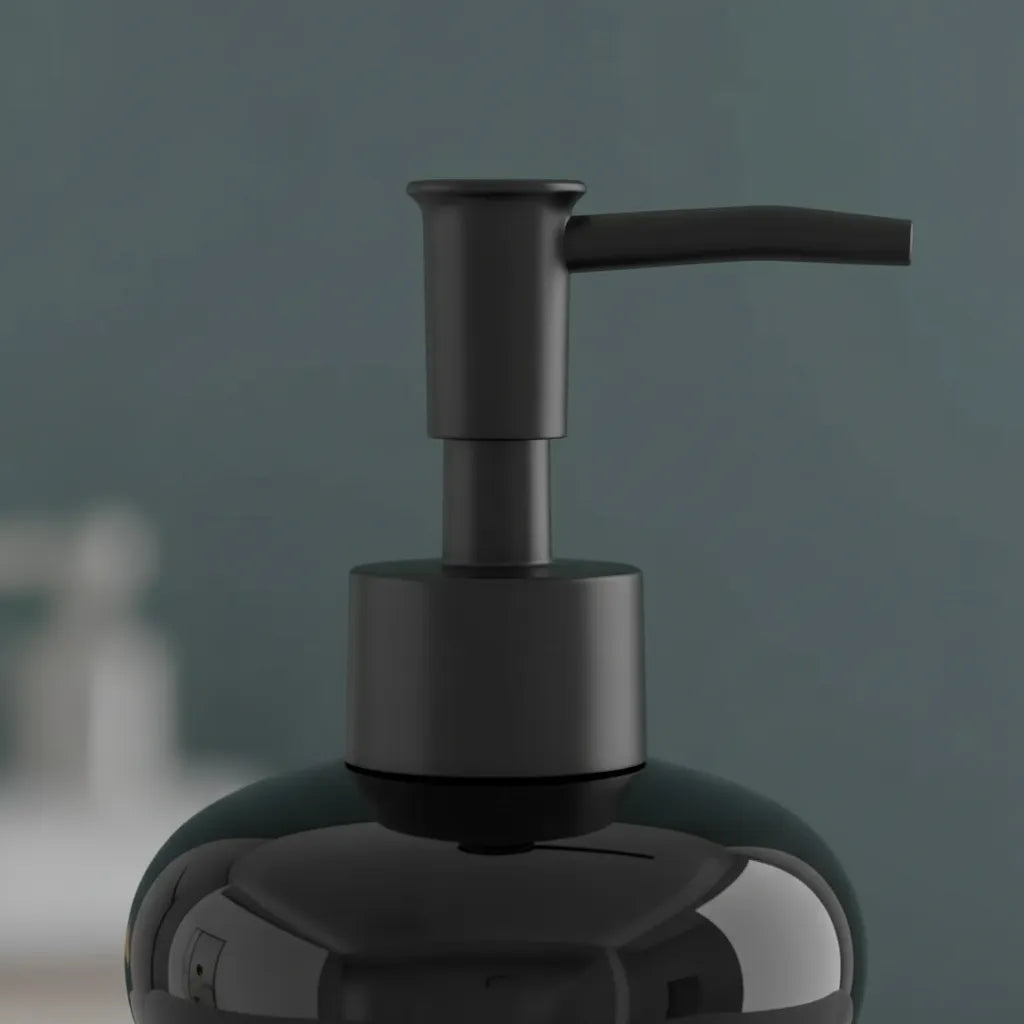 Dispenser de Vidro Branco Bolha com Bico Preto Fosco