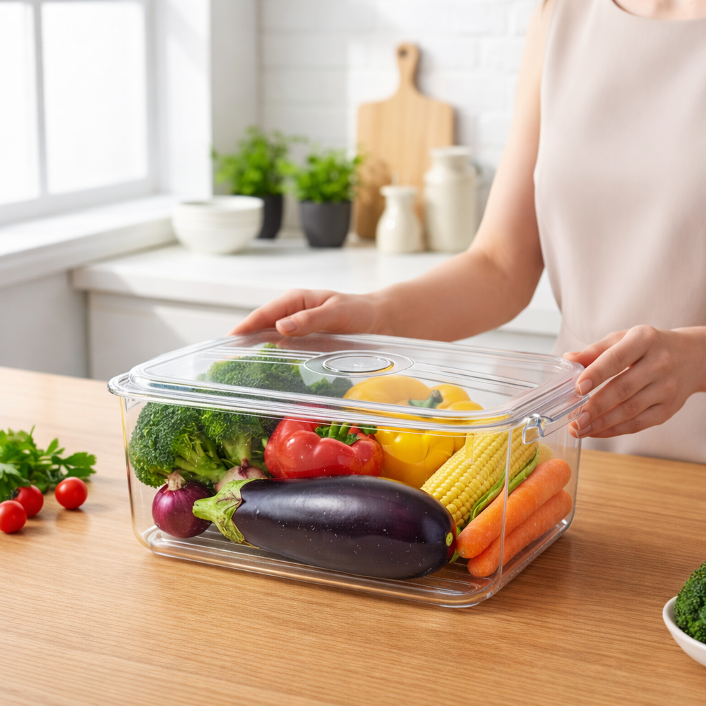 Caixa Organizadora de Carne com Tampa 32x15.5x14.5 cm  Composicao: Plastico Contagem: 1 unidade - QG9759