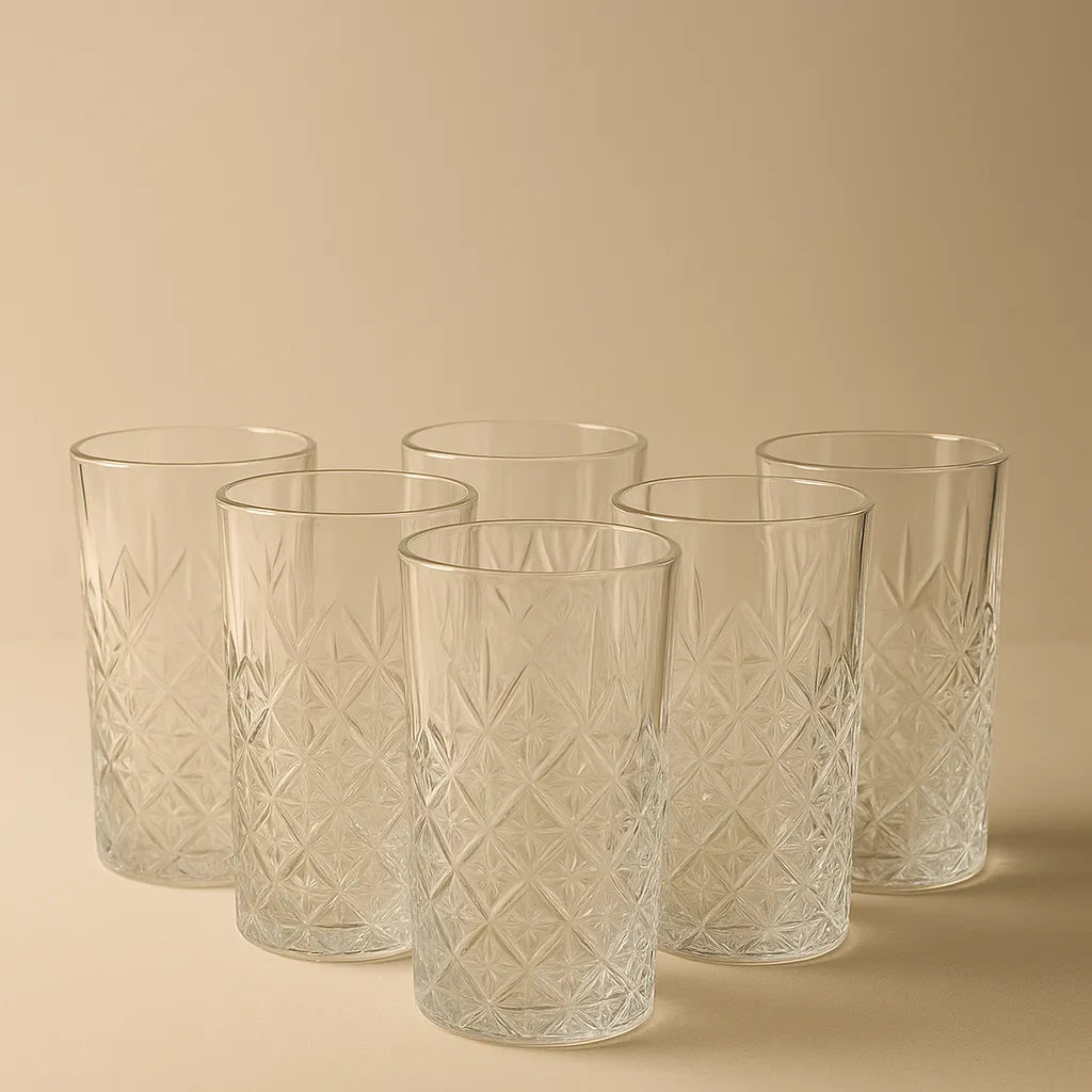 Conjunto de 6 Copos Vidro Quadrado 330ml Alidolado