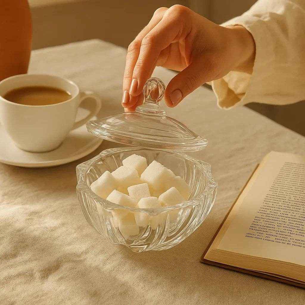 Bomboniere com Tampa de Vidro Alidolado