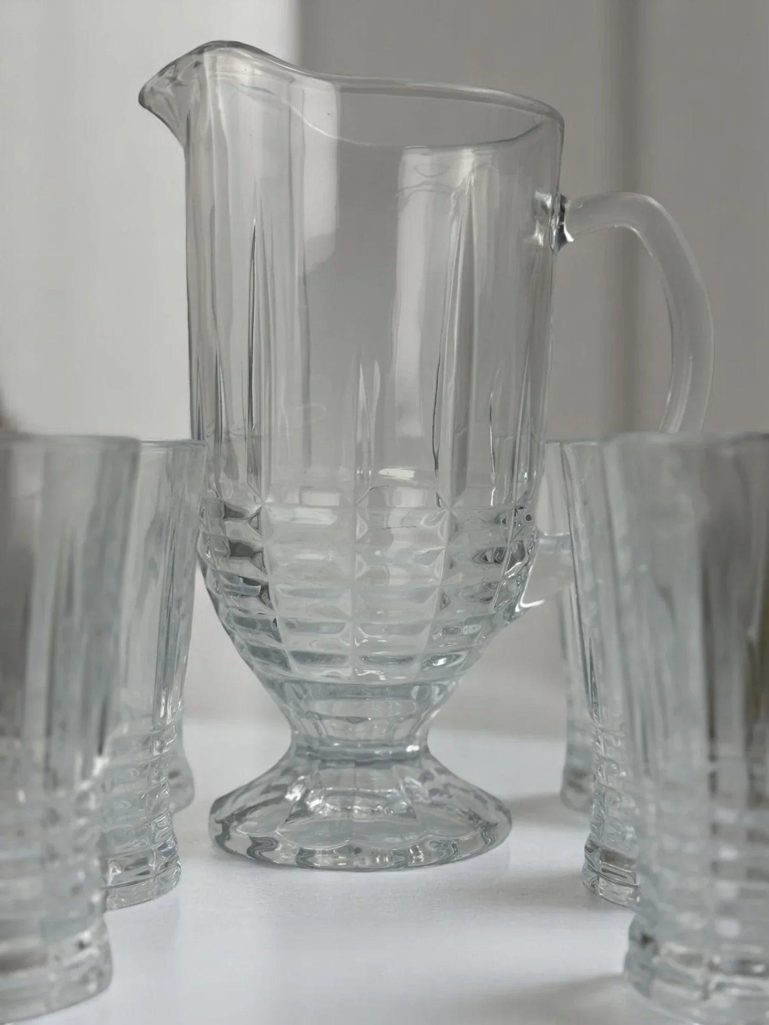 Conjunto de Jarra com Copos de Vidro 370ml 7 Peças Alidolado