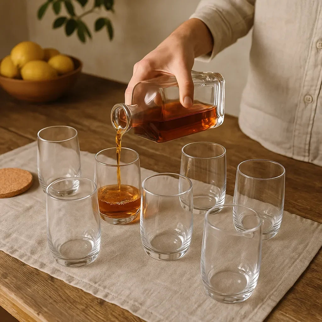 Conjunto de Copos de Vidro Modernos 230ml 6 Peças Alidolado